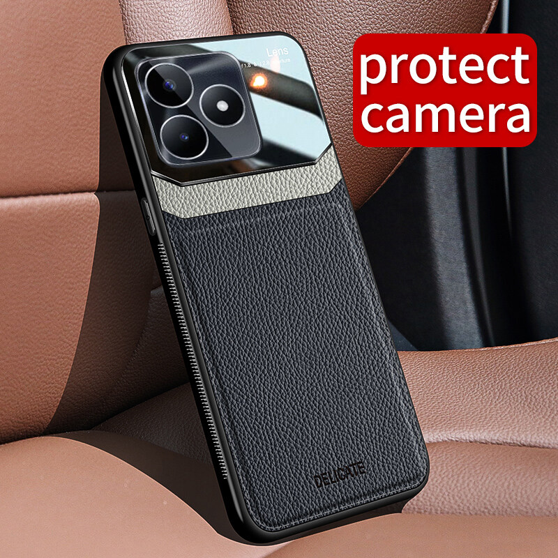 Ốp điện thoại Cho Realme C53 C55 Cover Quay Lại Thời Trang Cứng Chống Sốc gương chiếu hậu màng bảo vệ Da Cho Realme C53 C55 Ốp điện thoại