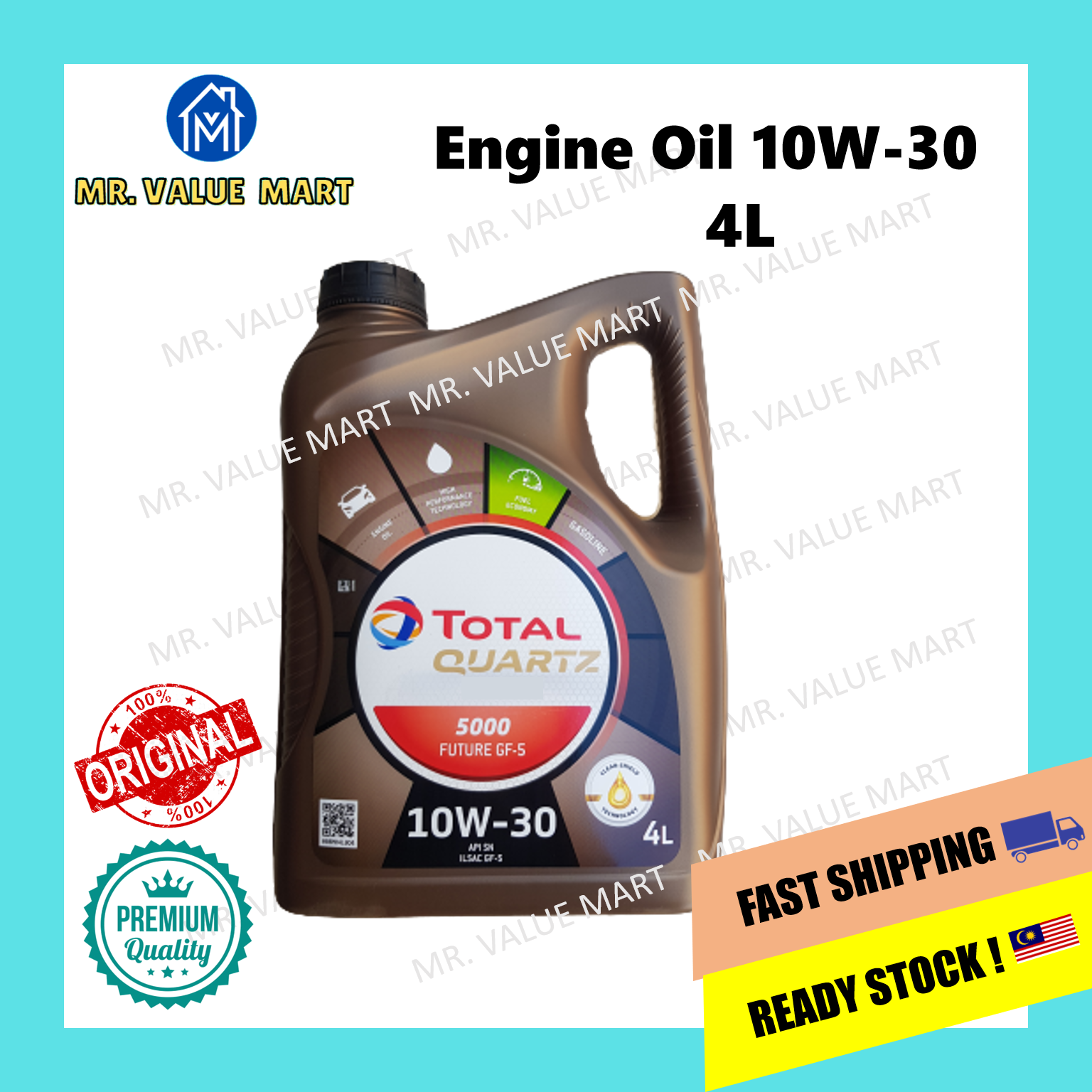 TOTAL QUARTZ ENGINE OIL 5000 FUTURE GF5 10W30 4L Lazada