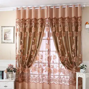 brown sheer scarf valance