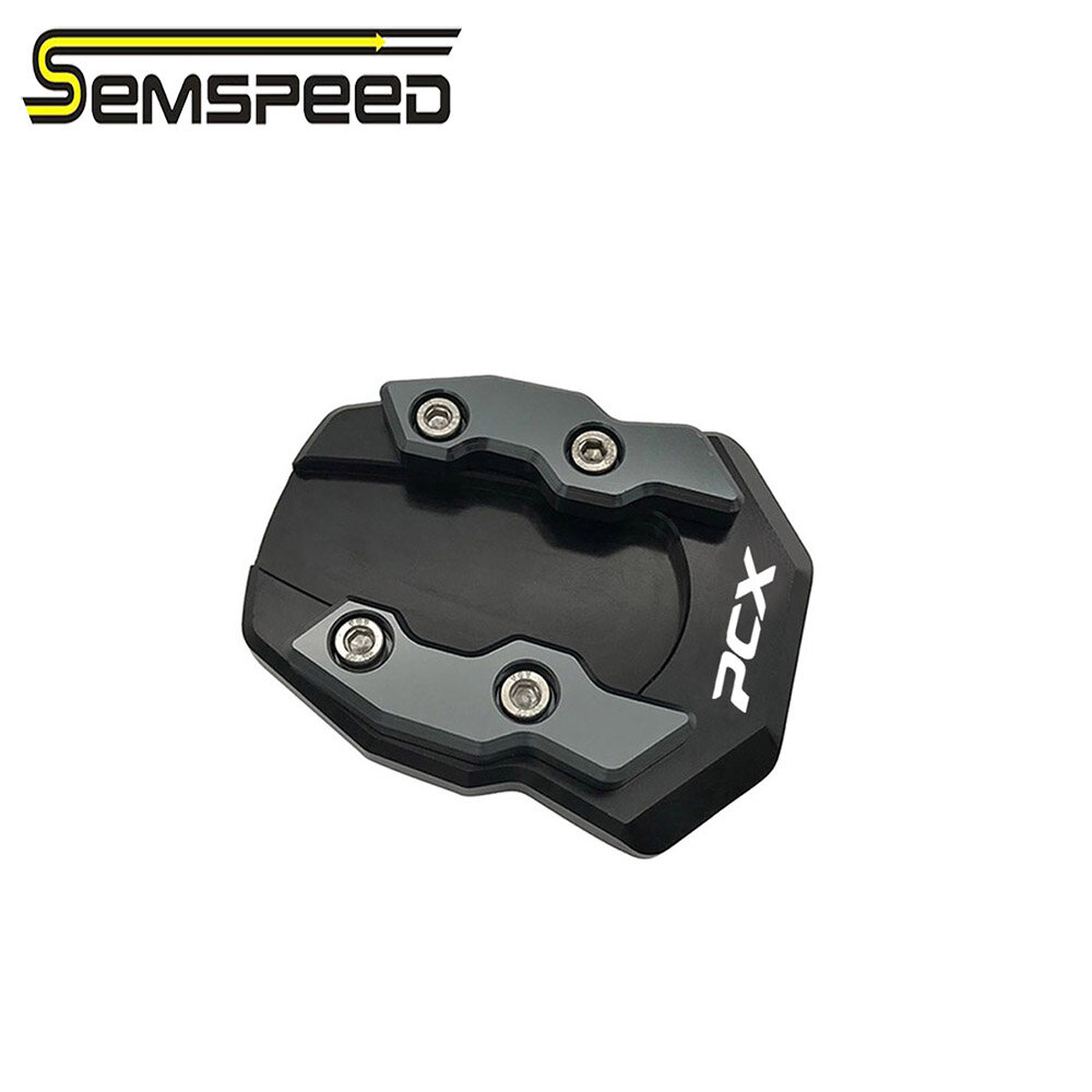 SEMSPEED Motorcycle CNC Side Stand Shoes Flat Foot Extension Kickstand Pad For Honda PCX 125 150 160 PCX150 PCX160 2018-2022 2023
