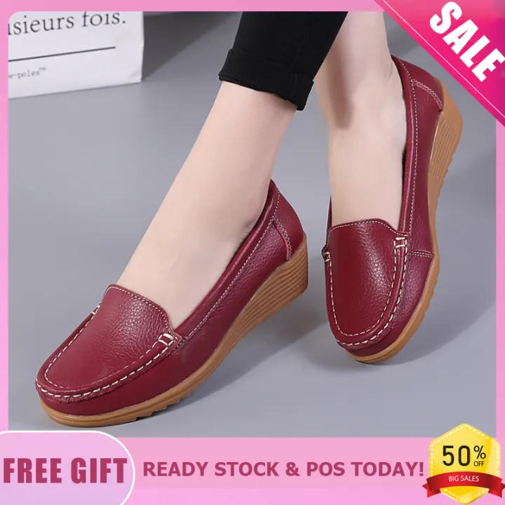 soft leather flat shoes