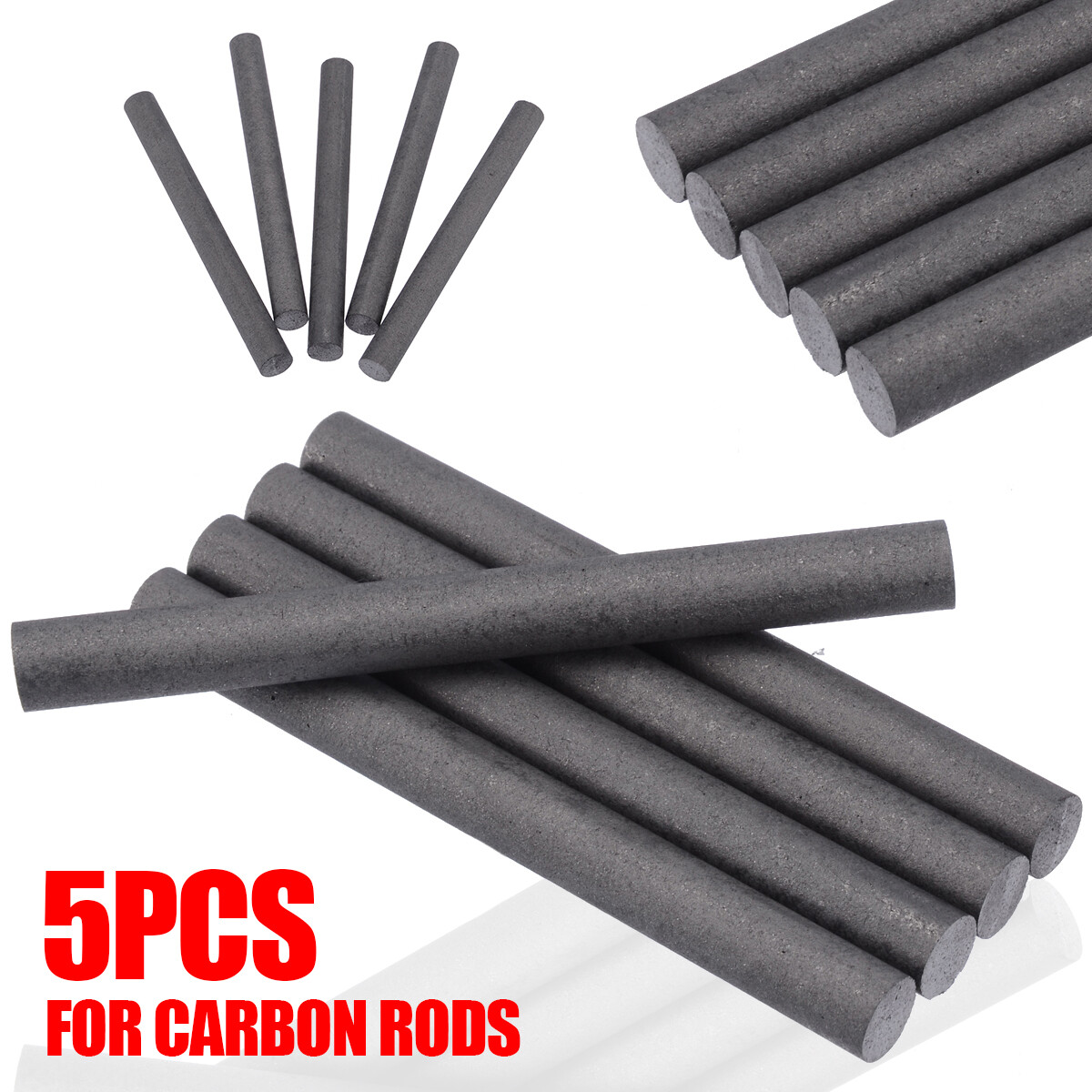 BOKALI  5pcs 99.99% Graphite Electrode Cylinder Rods Bars Black Industry Tools 100x10mm