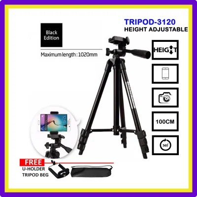 Tripod 3120 TF3120 Compact Lightweight Aluminum Flexible Universal Travel Stand TF-3120 / 3120A Extendable Portable Mini Size For Camera DSLR Smartphone Mobile Stand FREE Phone Mobile Holder