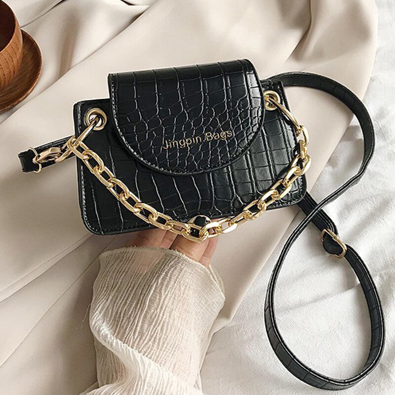 red chain bag