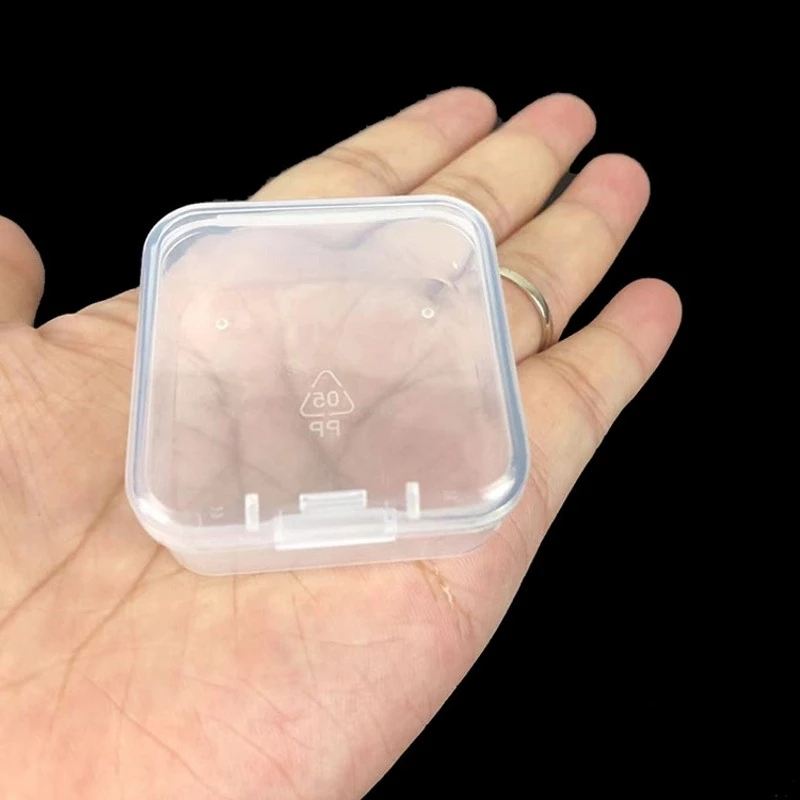 6 Hộp Đựng Đồ Mini Hộp Nhựa Hình Vuông Trong Suốt Hộp Đựng Đồ Trang Sức Bông Tai