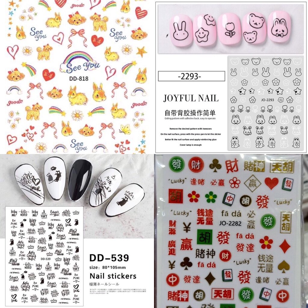 (Hàng mới về) Stick dán móng dễ thương dùng để trang trí Nail 8k/tấm