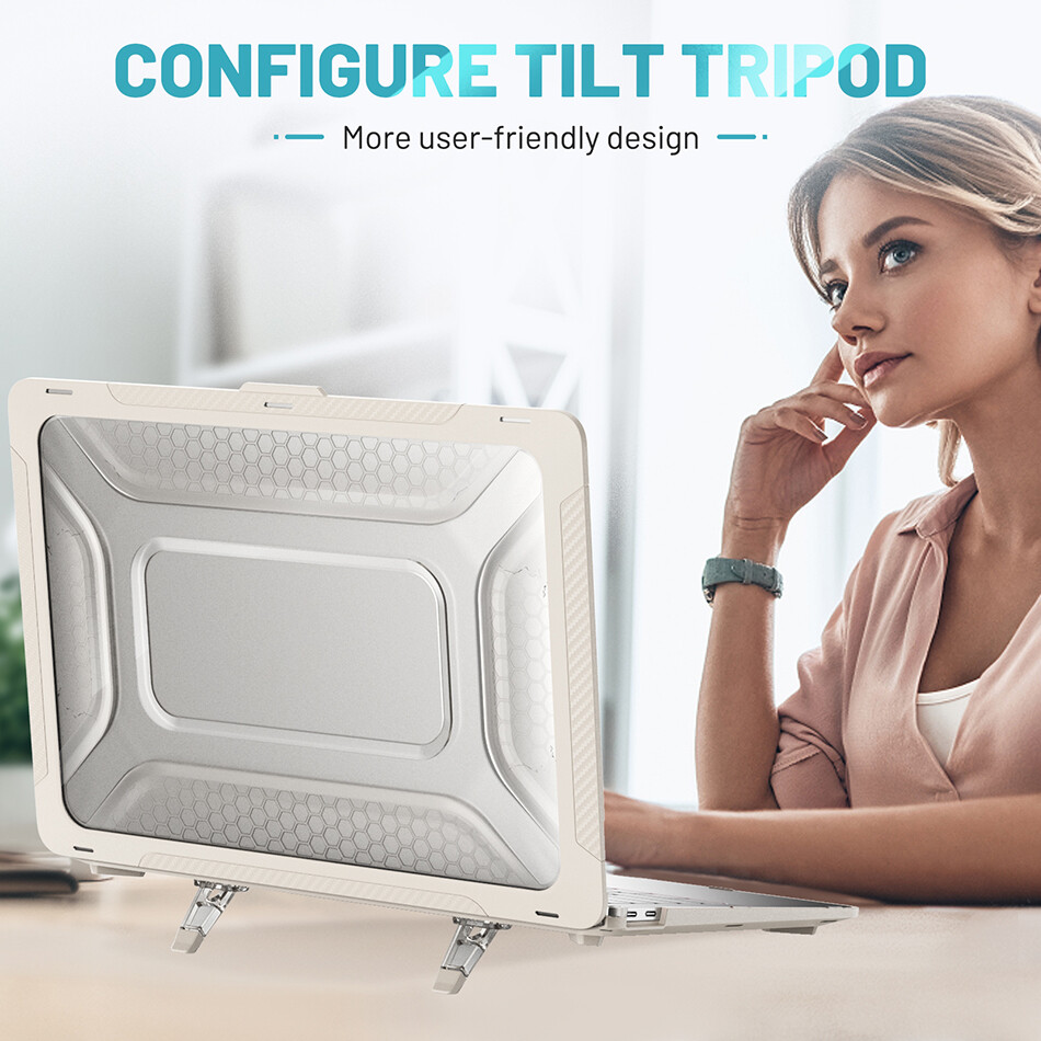 IFarcase Ốp Nhựa Chống Xước Cho Mac Book Pro 14 16 Vỏ Bảo Vệ Có Chân Đế Gập Được Cho Mac Book Air 13 2022