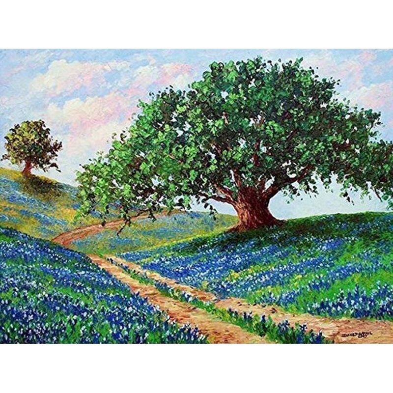 PhotoCustom Decorative Painting By Numbers For Handiwork Picture Drawing A Flock Of Birds In The Flowers Picture Unique Gift