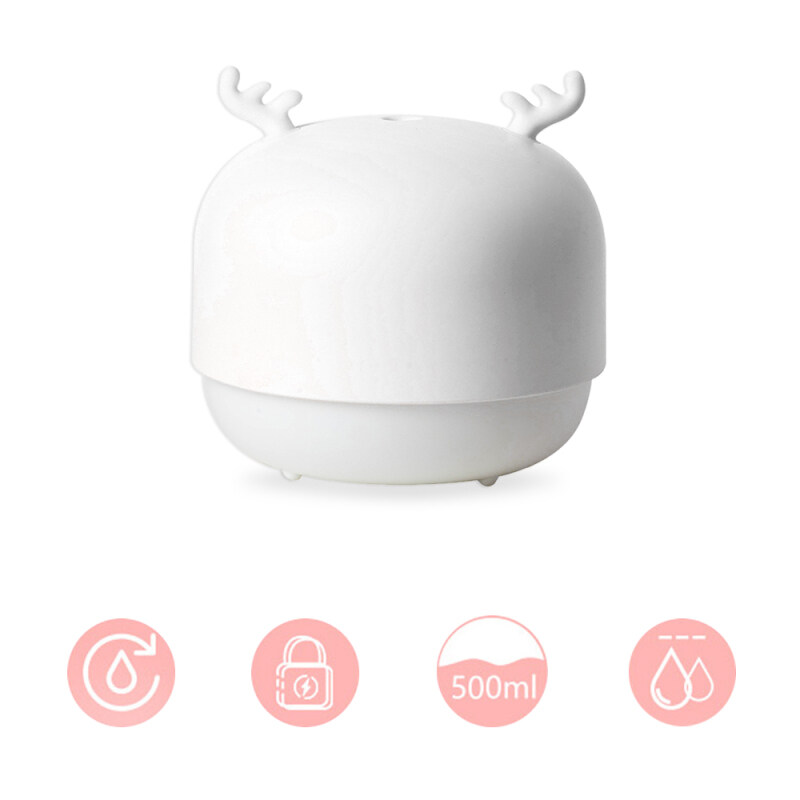 leegoal 500ML Humidifier USB Water Meter Large Capacity Power Failure Protection Super Large Fog Volume Cute Mini Cute Pet Deer Shape Home Desktop Singapore