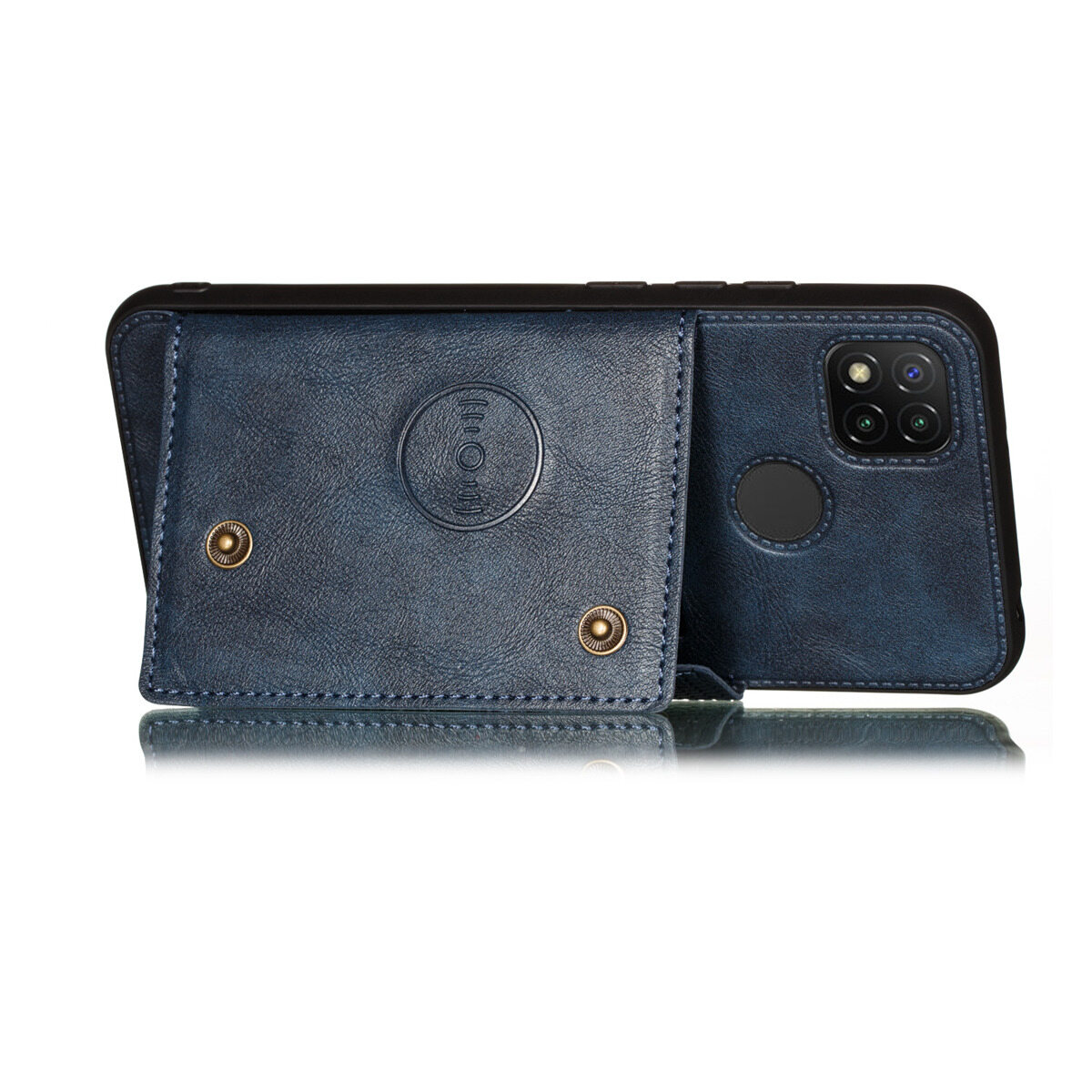 Đối với Redmi 9C da trường hợp nhiều Folio lật Bìa Wallet trở lại trường hợp vỏ, có thể làm việc với gắn trên xe hơi, ẩn thẻ tín dụng ID khe giữ, retro nút kim loại clasp, đứng hỗ trợ