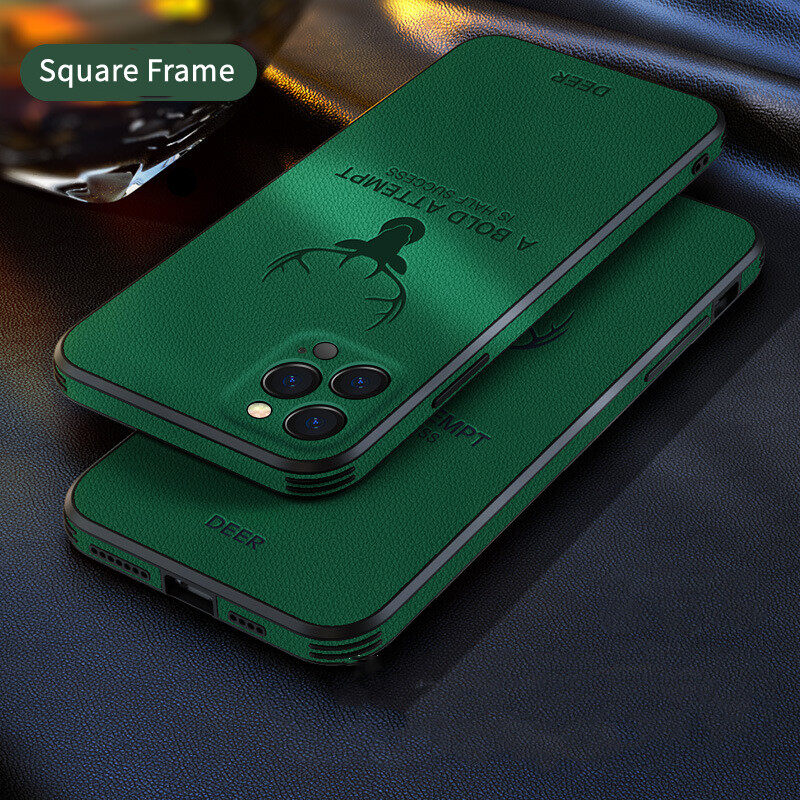 Luxury Leather Texture Square Frame Case For iPhone 15 pro max 14 pro max 14 PLUS 13 pro max 12pro max 12 mini 11 Pro Max iPhone X Xr Xs 7 8 plus Camera Protection Shockproof Phone Cover