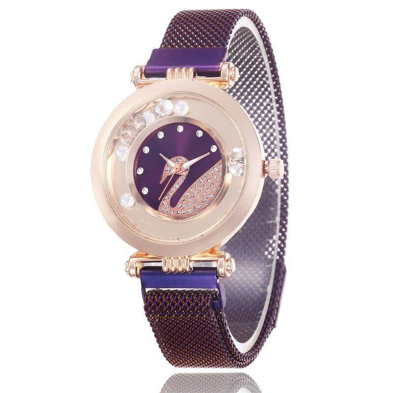 Swan 12 Diamonds Drift Sand Ball Watch For Women Man Watch Quicksand Simple Quartz Watch Malaysia