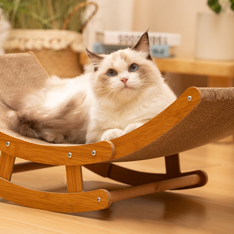Rocking Bed Cat Scratch Board for Grind Paws and Sleep Cat Toy