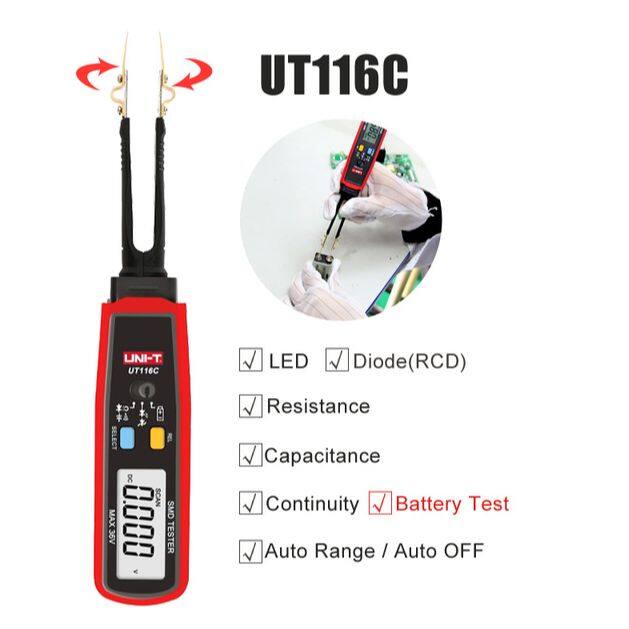 UNI-T SMD Multimeter UT116A UT116C Auto Range Resistance Capacitance ...
