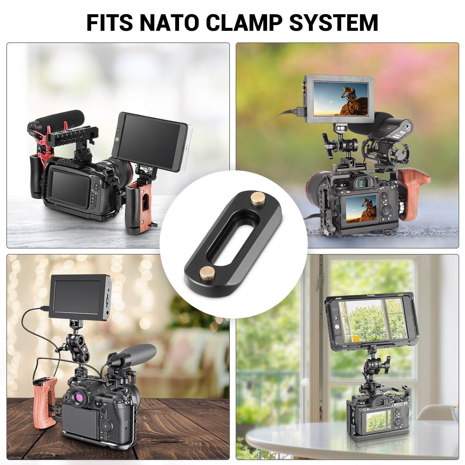 SmallRig Mini NATO Rail Tháo lắp nhanh NATO Rail Độ dày 6mm Chiều dài 48mm cho Tay cầm NATO Lồng máy ảnh 2172