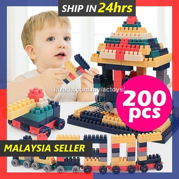 200pcs Blocks Box Set Building Kids Block Baby Lego Pastel Color Blocks