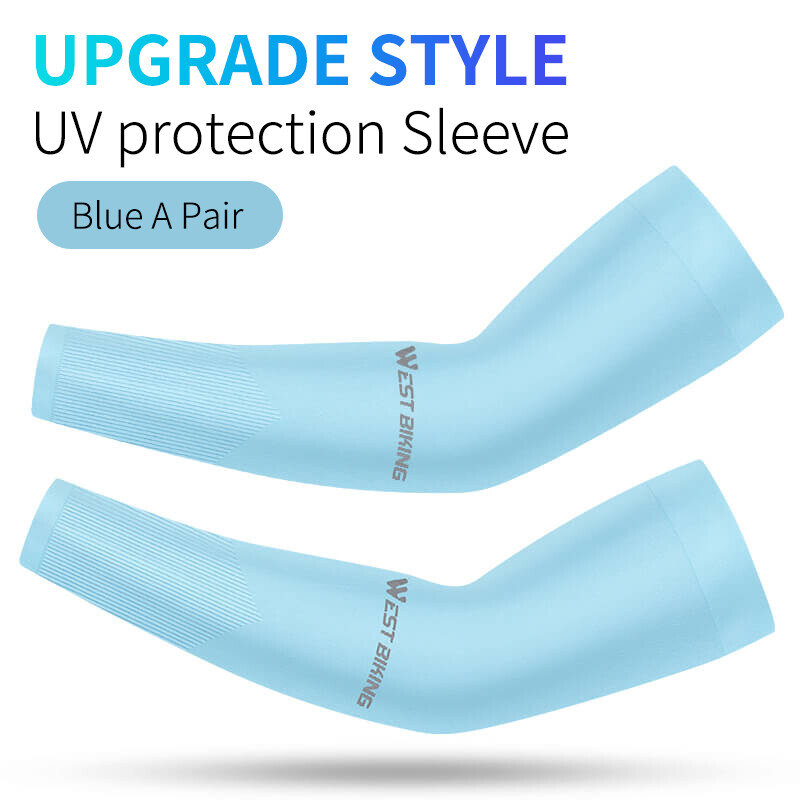 WEST BIKING Summer Arm Sleeves Anti-UV Ice Silk Outdoor Sport Arm Cover Breathable Basketball Motorcycle Fishing Running Cycling Cool Arm Sleeves