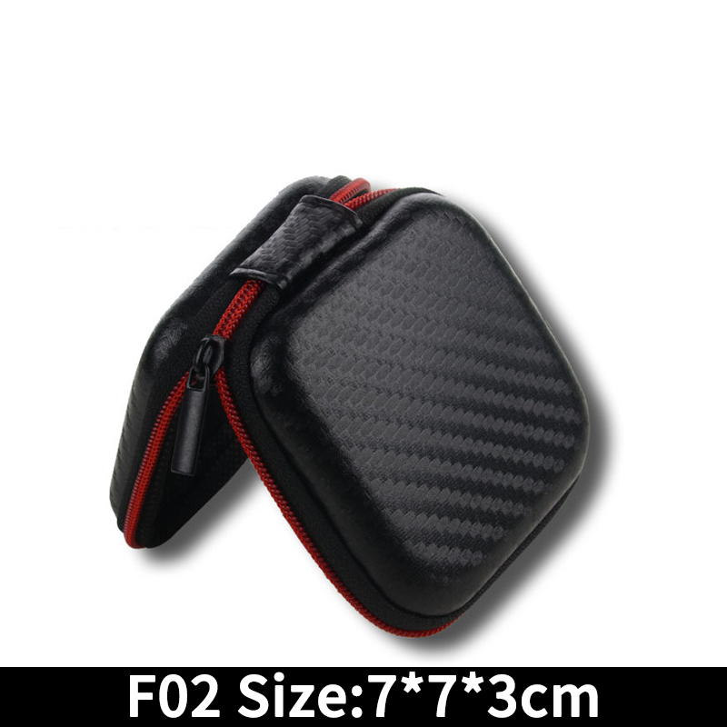 VAORLO Multifunction EVA Storage Bag Carbon Fiber Look Built-in Storage Layer Pouch Carrying Zipper Case Portable Travel Bags High Quality For Headset/Gadgets/Data Cable/Charger/Power Bank/Electronic Accessories