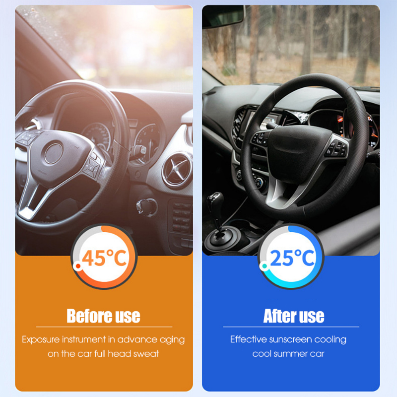 142*80cm Car Front Windshield Sun Shade Covers UV Protector Summer Cooling Folding Car Interior Heat Insulation Sun Visors Covers Car Accessories