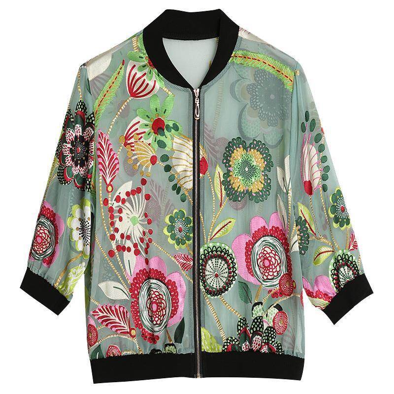 Chiffon Sunscreen Women Summer Plus Size Short Coat Baseball Uniform