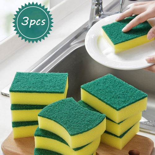 YESPERY 3pcs Dishwashing sponge, scouring pad, dish cloth, kitchen supplies, cleaning brush, pot, dishwashing artifact, dishwashing sponge, magic wipe #1