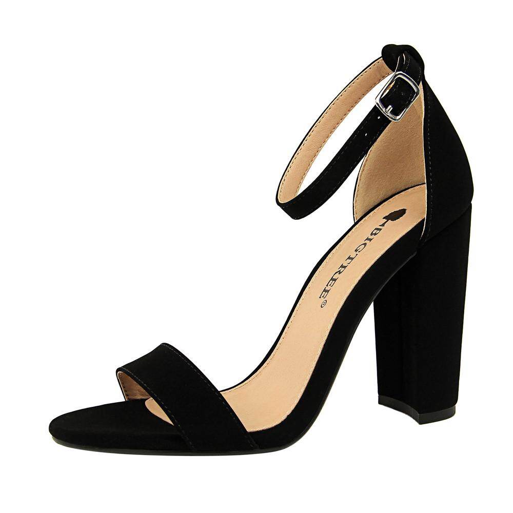 Heeled Sandals Suede High Heels Ankle Strap Party Women Shoes Peep Toe High-Heeled Shoes