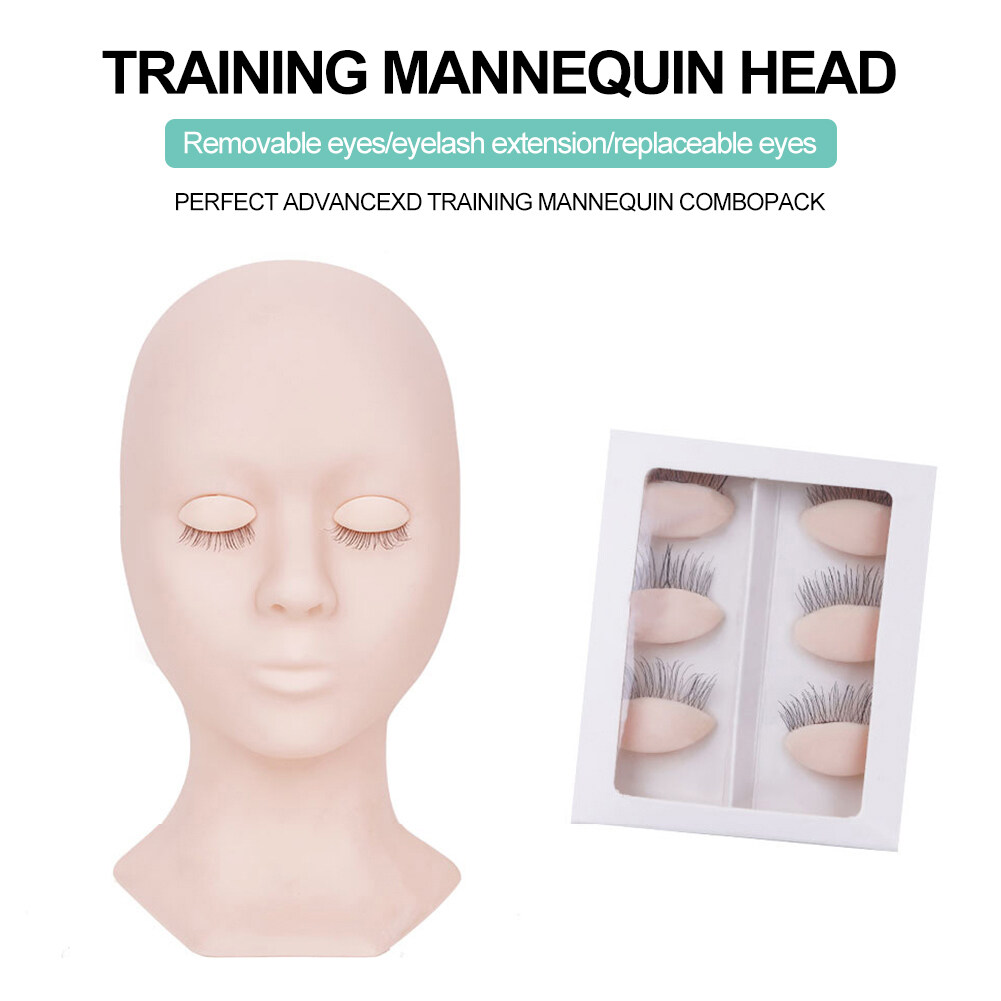 Cosmetology Mannequin Doll Face Head Model for Make Up Eyelash Eye Lashes Extensions Practice Face Painting Makeup Pro Rubber Eyelash Extension Practice Tool Eyelash Mannequin Head