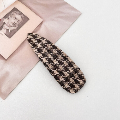 Korean Simple Fabric Bb Clip Knitted Plaid Hair Clip