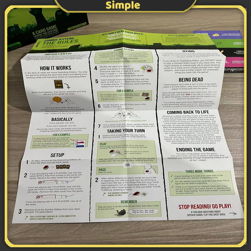 Zombie Kittens Card Game English Edition Play with Exploding Kittens Card Game