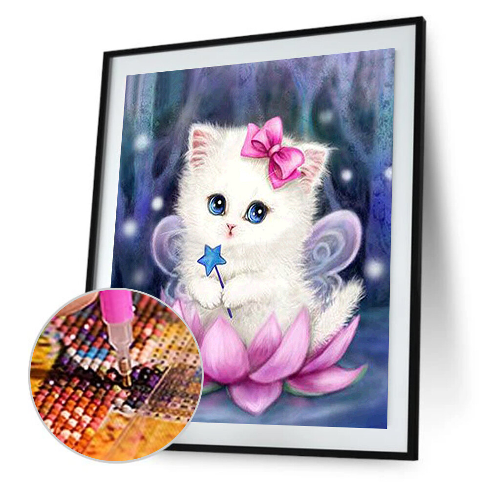 Cute Cat 5D Diamond Painting Embroidery DIY Cross Stitch Craft Home Decor