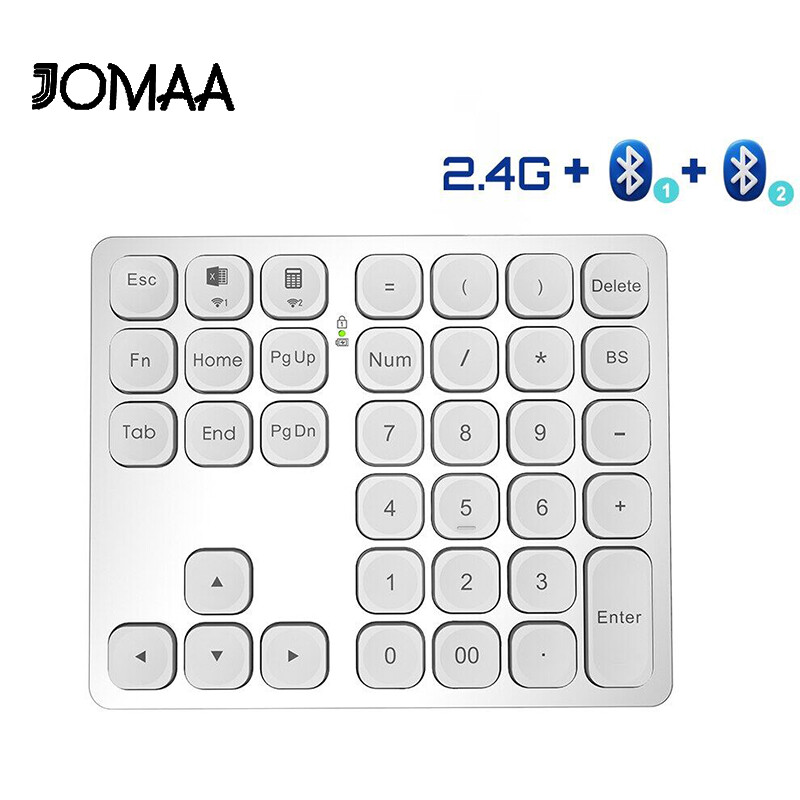 JOMAA Numeric keyboard Wireless Numeric Keypad Rechargeable 35Keys Numpad for Accounting Laptop Notebook Tablets PC Digital Keyboard