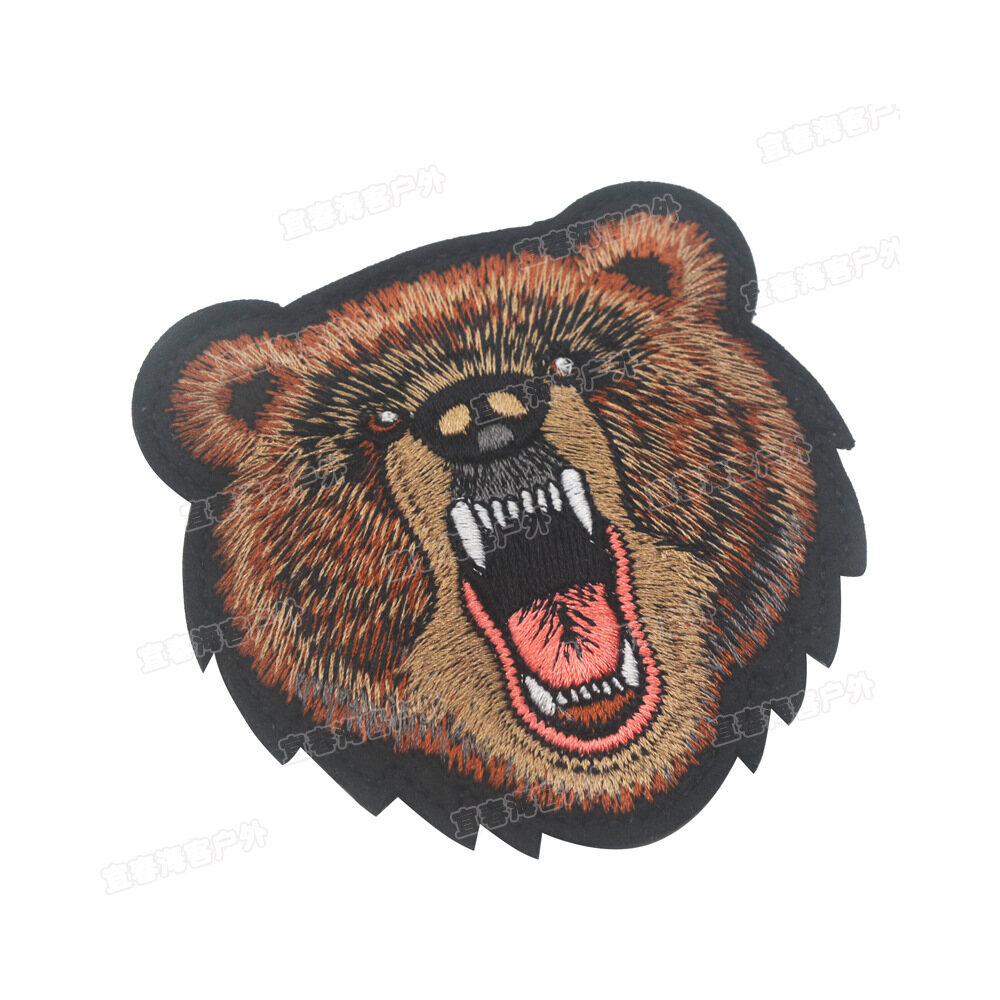 Boutique clothing DIY Animal Embroidery Velcros Patches Tiger Bear Wolf ...