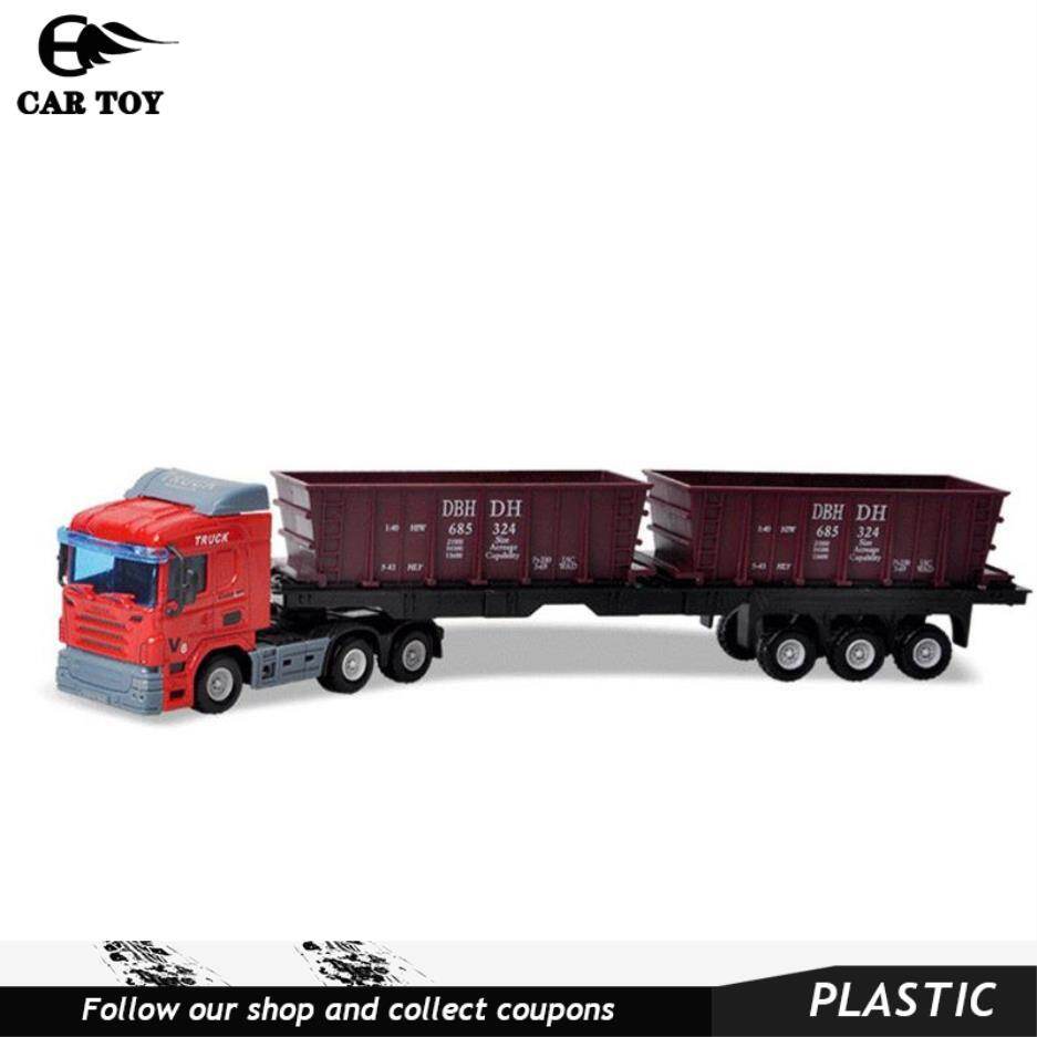 Car Toys 1pcs 1:48 Alloy Container Truck Model Metal Diecast Car Toy 28cm Cargo Oil Tank Transport Vehicle Birthday Gift For Boy Children Y166