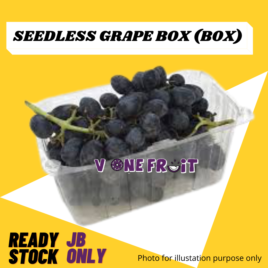 V1 Black Seedless Grape Box 无籽黑葡萄 box/ 500g Daily Fresh Pick Fruit ...
