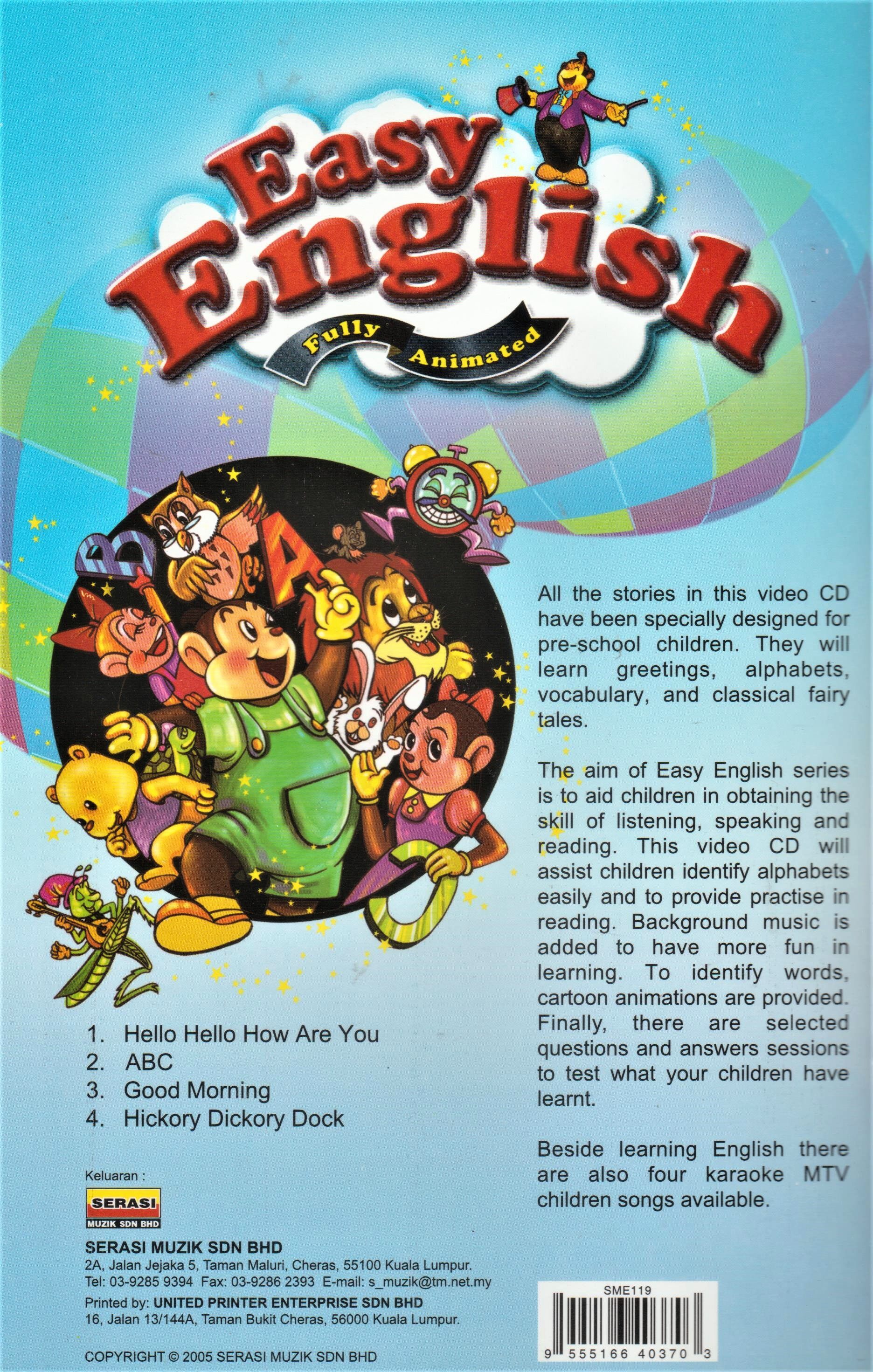 Để học tiếng Anh một cách dễ dàng và thú vị, Easy English Fully Animated VCD là một lựa chọn hoàn hảo. Hãy xem hình ảnh liên quan để tìm hiểu thêm về những tính năng độc đáo của sản phẩm này.