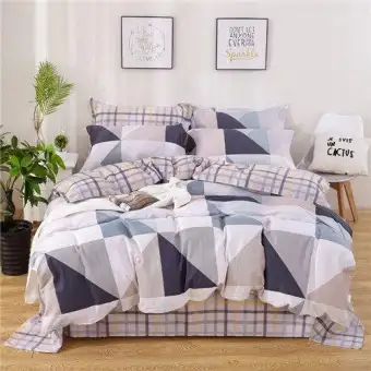 Geometric Printed Bedding Set Queen King Sizes Comforter For Cover
