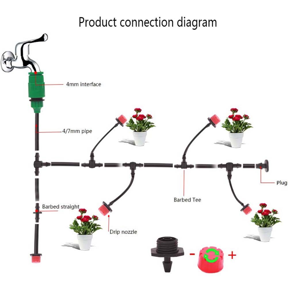 30m DIY Automatic Micro Drip Garden Irrigation Spray System Self-Watering Kit