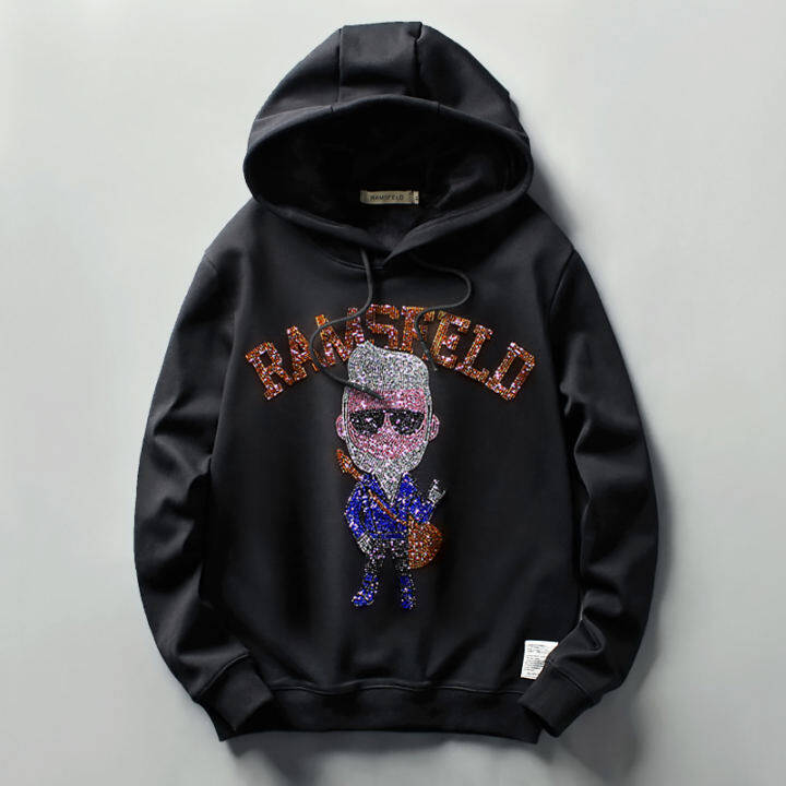 rhinestone hoodie mens