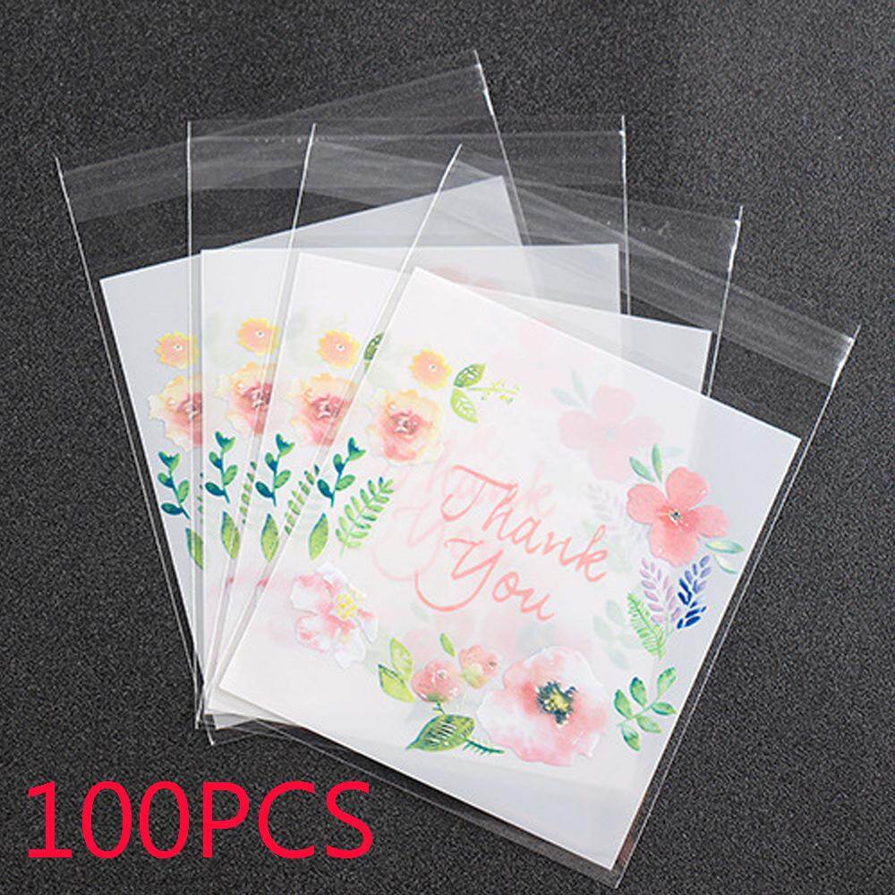 100PCS Packaging Bag Thank you Self-Adhesive Cookie&Candy Gift Bags Wedding Birthday Party Biscuit Baking Packaging Bag Wrapping Supplies