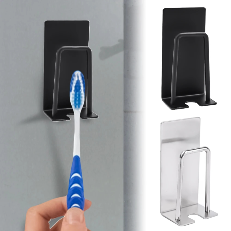 Stainless Steel Toothbrush Holder Multi-function Storage Hooks Wall Mount Toothbrush Toothpaste Holder Rack Bathroom Accessories