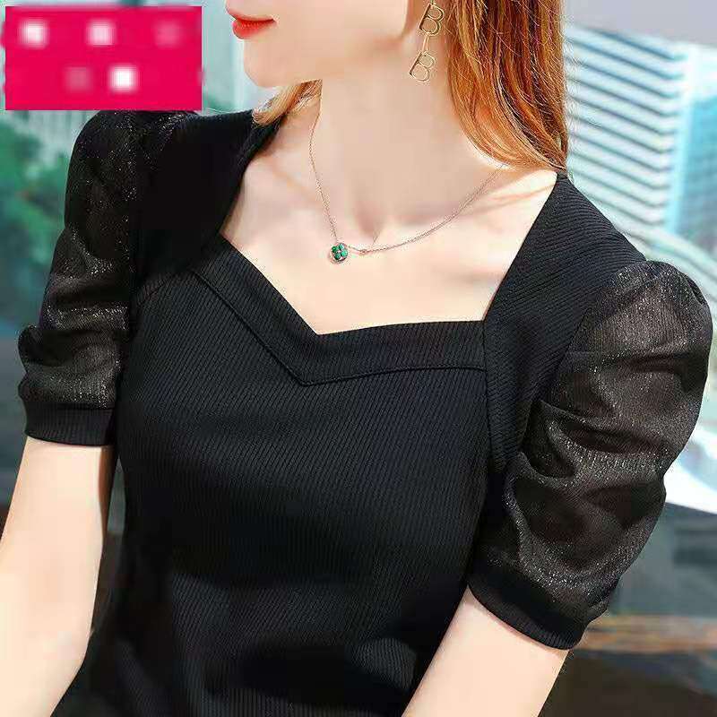 Áo Thun Lụa Băng Tay Phồng Kiểu Pháp Áo Thời Trang Ôm