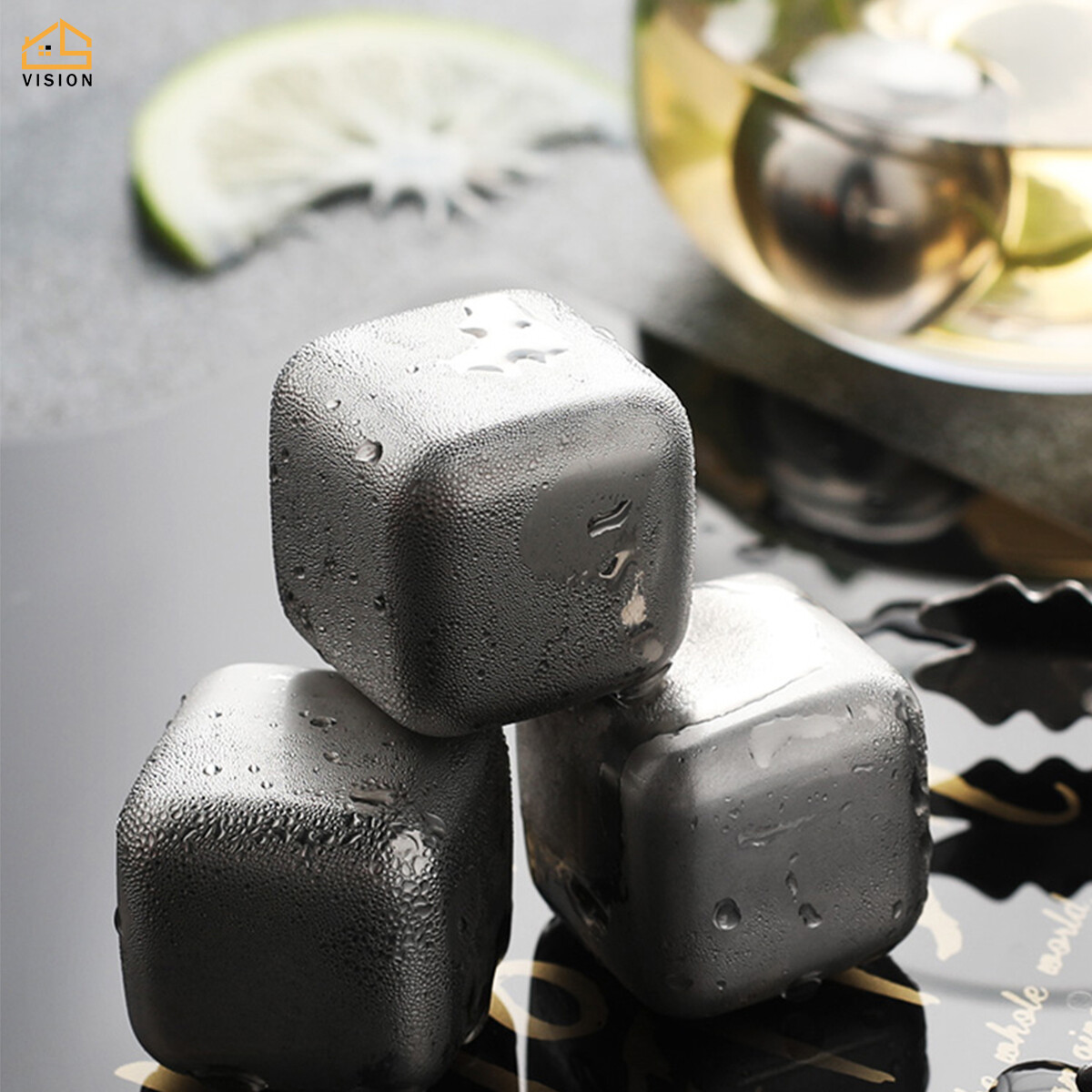 Vision Ice Cube Mold 304 Stainless Steel Ice Cube Square Tray Reusable  metal cooling mold with ice