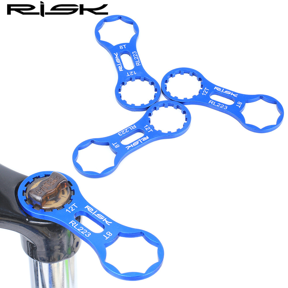 RISK Bicycle Front Fork Wrench SR Suntour XCR / XCT / XCM / RST, Front Fork Cap Repair Disassembly Tools, Lightweight Aluminum