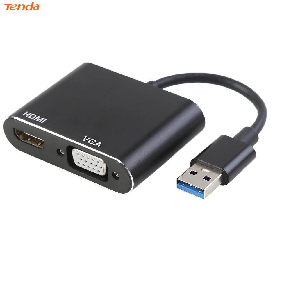 USB 3.0 to HDMI VGA 1080P Hub Adapter Converter for Windows 7/8/10 PC TV