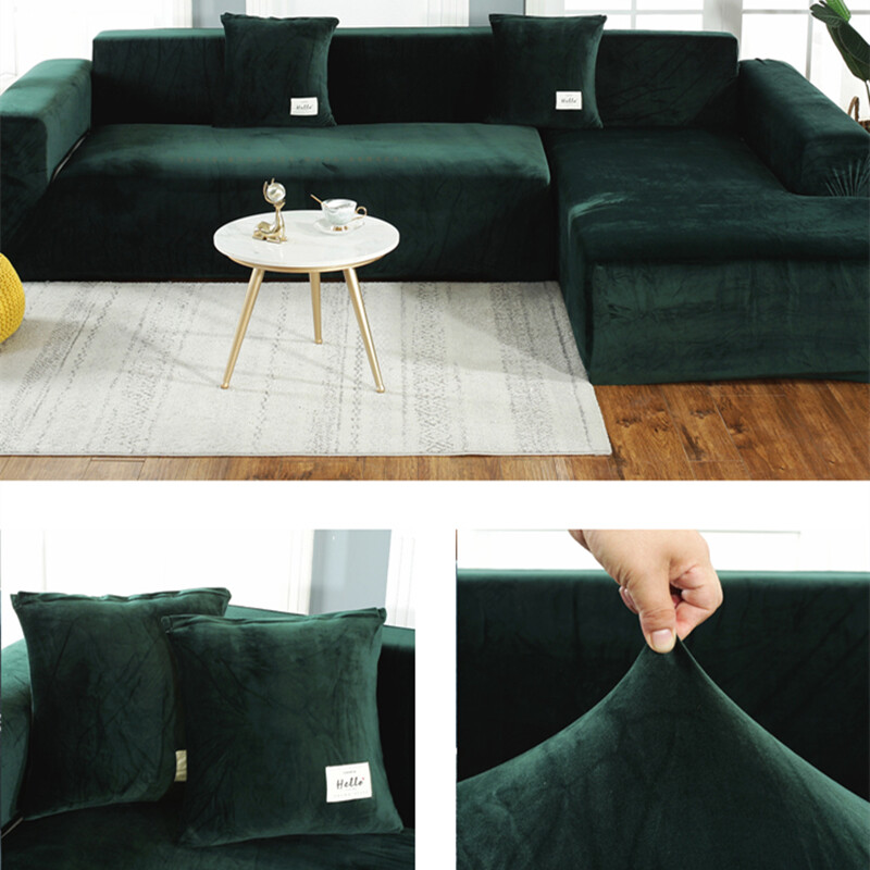 Bọc ghế sofa nhung dày màu trơn khăn sofa cho phòng khách bọc ghế sofa chống trượt, bọc ghế sofa căng
