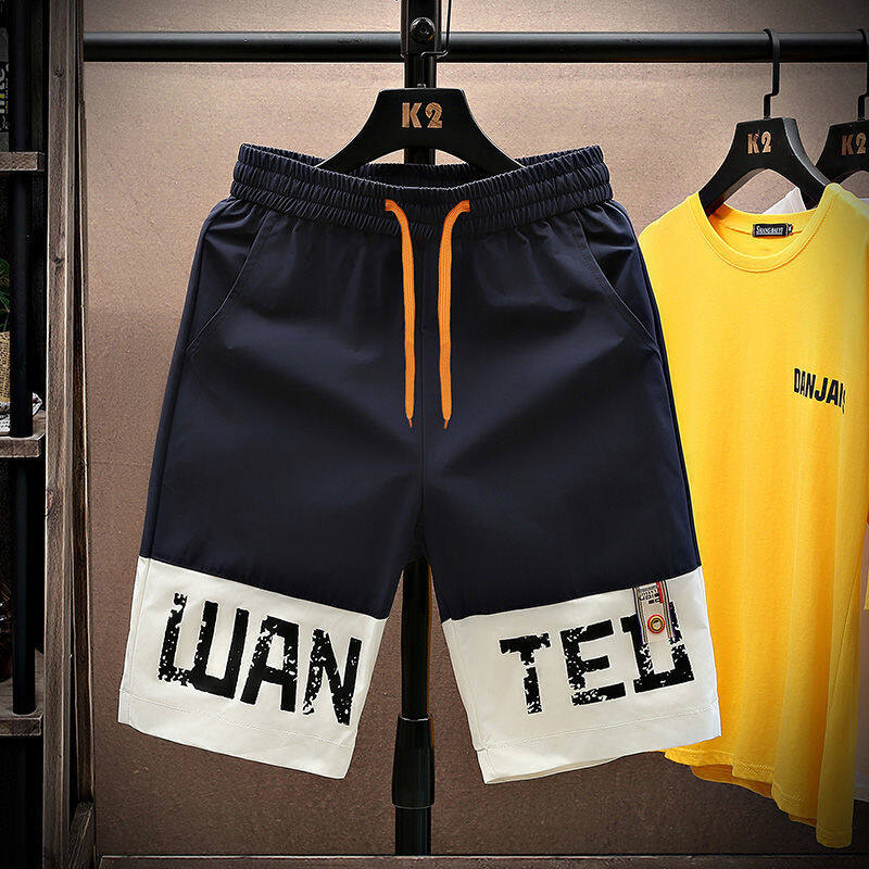 Men's Summer Casual Shorts Elastic Slim Elastic High Waist Shorts Lace Up Knee Running Capris