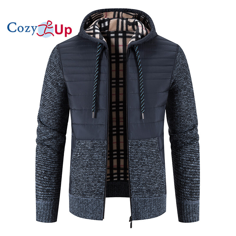 Cozy Up New Hooded Winter Jackets Men's Fleece Thickened Zipper Access Cardigan