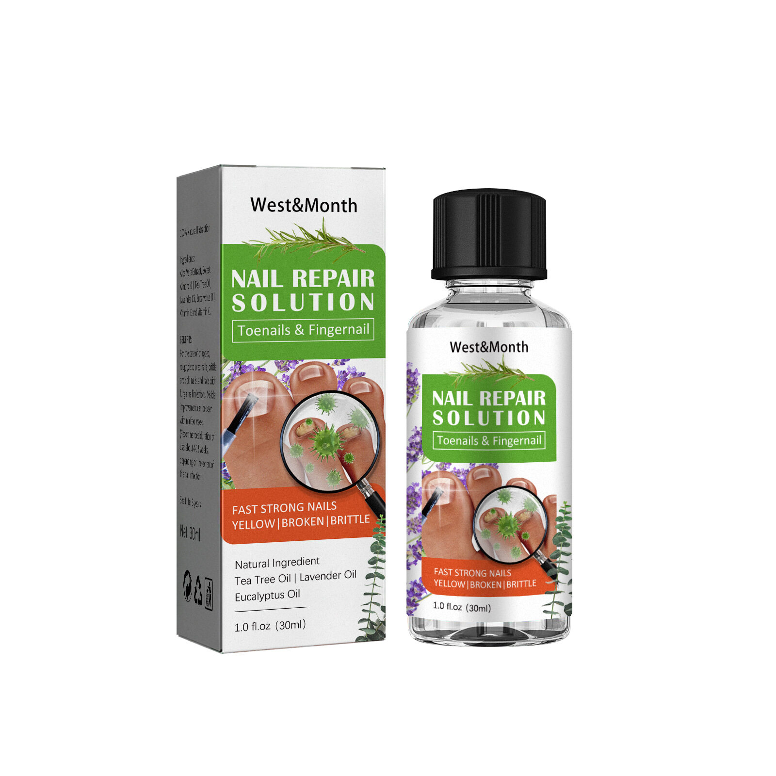 West Month Nair Repair Solution For Yellow Broken Brittle Toenails Tea