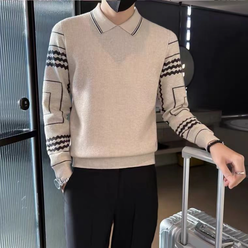 Kragen Pullover männer 2022 Herbst und Winter Neue Vielseitige Slim Fit Warme Strickwaren Winter Tragen Unterwolle Thread Fashion484_voghion.com