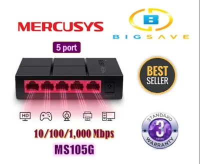 MERCUSYS 5 PORT MS105G 10/100/1,000 MBPS DESKTOP SWITCH